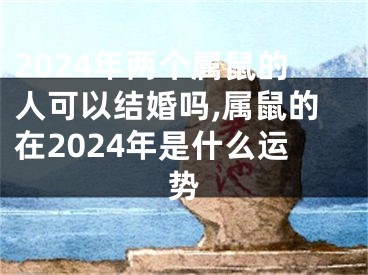 2024年两个属鼠的人可以结婚吗,属鼠的在2024年是什么运势