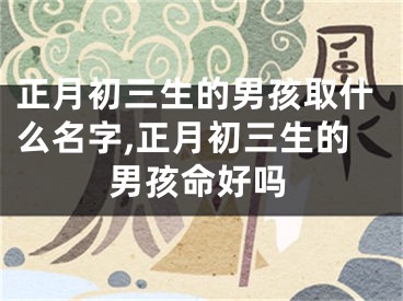 正月初三生的男孩取什么名字,正月初三生的男孩命好吗