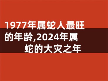1977年属蛇人最旺的年龄,2024年属蛇的大灾之年