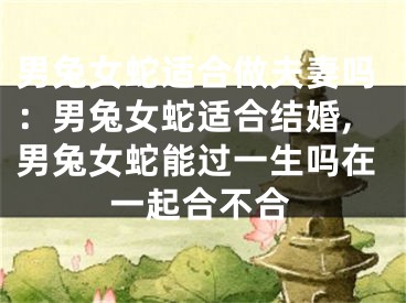 男兔女蛇适合做夫妻吗：男兔女蛇适合结婚,男兔女蛇能过一生吗在一起合不合
