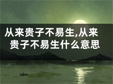 从来贵子不易生,从来贵子不易生什么意思