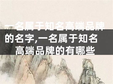 一名属于知名高端品牌的名字,一名属于知名高端品牌的有哪些