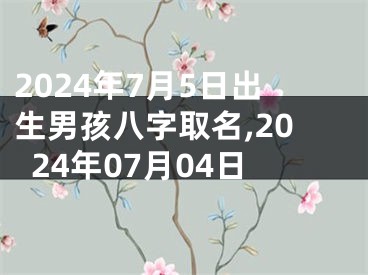 2024年7月5日出生男孩八字取名,2024年07月04日