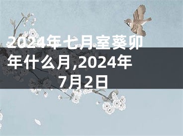 2024年七月室葵卯年什么月,2024年7月2日