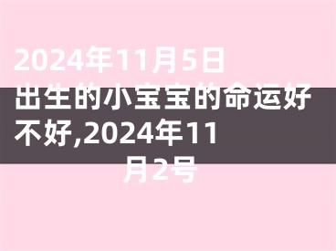 2024年11月5日出生的小宝宝的命运好不好,2024年11月2号