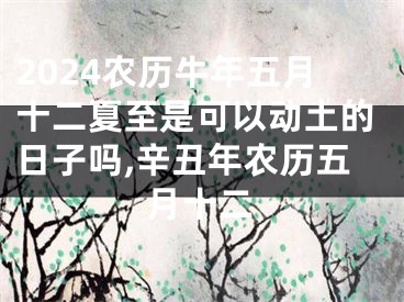 2024农历牛年五月十二夏至是可以动土的日子吗,辛丑年农历五月十二