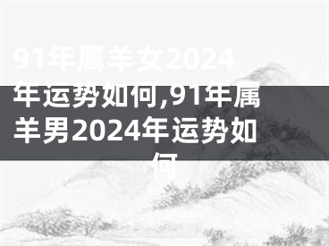 91年属羊女2024年运势如何,91年属羊男2024年运势如何