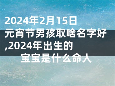 2024年2月15日元宵节男孩取啥名字好,2024年出生的 宝宝是什么命人