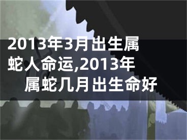 2013年3月出生属蛇人命运,2013年属蛇几月出生命好