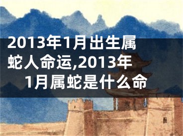 2013年1月出生属蛇人命运,2013年1月属蛇是什么命