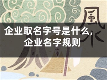企业取名字号是什么,企业名字规则