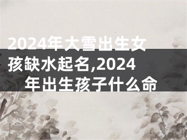 2024年大雪出生女孩缺水起名,2024年出生孩子什么命
