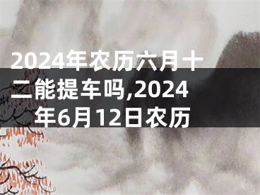 2024年农历六月十二能提车吗,2024年6月12日农历