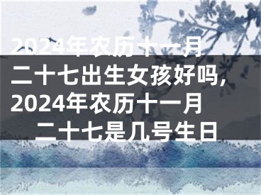 2024年农历十一月二十七出生女孩好吗,2024年农历十一月二十七是几号生日
