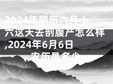 2024年阴历六月十六这天去剖腹产怎么样,2024年6月6日农历是多少