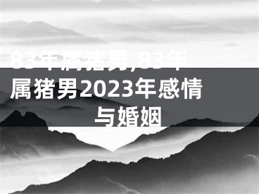 83年属猪男,83年属猪男2023年感情与婚姻