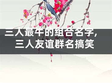 三人最牛的组合名字,三人友谊群名搞笑