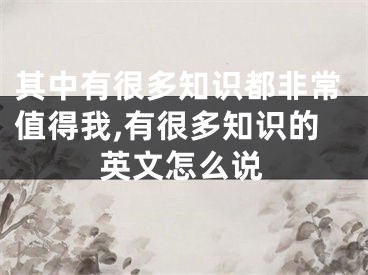 其中有很多知识都非常值得我,有很多知识的英文怎么说