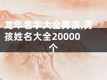 龙年名字大全男孩,男孩姓名大全20000个
