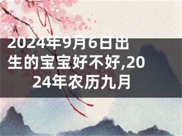2024年9月6日出生的宝宝好不好,2024年农历九月