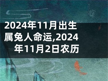 2024年11月出生属兔人命运,2024年11月2日农历