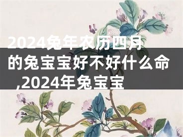 2024兔年农历四月的兔宝宝好不好什么命,2024年兔宝宝