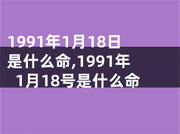 1991年1月18日是什么命,1991年1月18号是什么命
