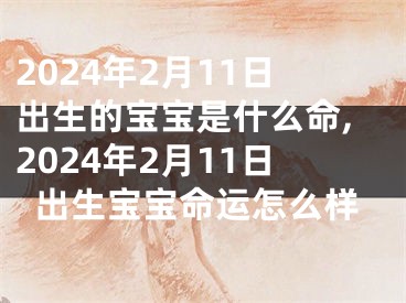 2024年2月11日出生的宝宝是什么命,2024年2月11日出生宝宝命运怎么样