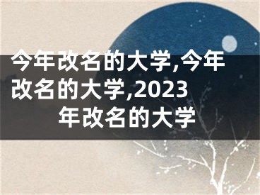 今年改名的大学,今年改名的大学,2023年改名的大学