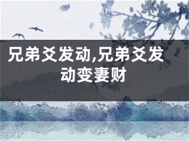 兄弟爻发动,兄弟爻发动变妻财