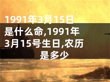 1991年3月15日是什么命,1991年3月15号生日,农历是多少