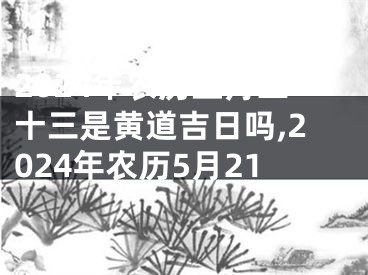 2024年农历五月二十三是黄道吉日吗,2024年农历5月21
