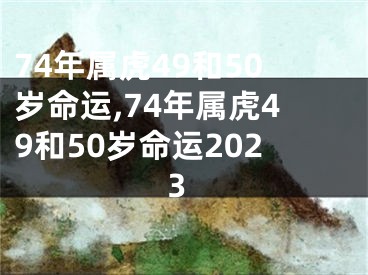 74年属虎49和50岁命运,74年属虎49和50岁命运2023