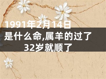 1991年2月14日是什么命,属羊的过了32岁就顺了