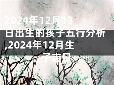 2024年12月13日出生的孩子五行分析,2024年12月生子吉日