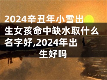 2024辛丑年小雪出生女孩命中缺水取什么名字好,2024年出生好吗