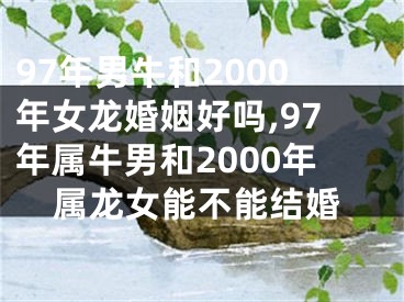 97年男牛和2000年女龙婚姻好吗,97年属牛男和2000年属龙女能不能结婚