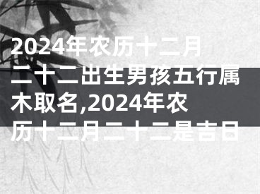 2024年农历十二月二十二出生男孩五行属木取名,2024年农历十二月二十二是吉日