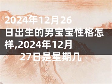 2024年12月26日出生的男宝宝性格怎样,2024年12月27日是星期几