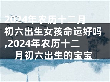 2024年农历十二月初六出生女孩命运好吗,2024年农历十二月初六出生的宝宝
