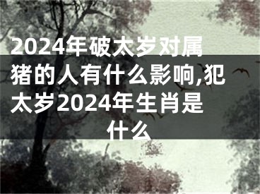 2024年破太岁对属猪的人有什么影响,犯太岁2024年生肖是什么