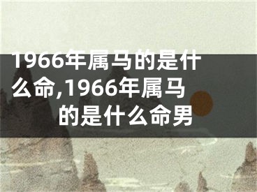 1966年属马的是什么命,1966年属马的是什么命男
