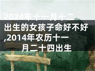 2024年十一月十二出生的女孩子命好不好,2014年农历十一月二十四出生