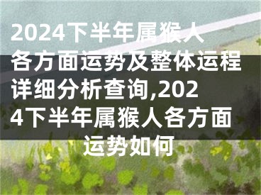 2024下半年属猴人各方面运势及整体运程详细分析查询,2024下半年属猴人各方面运势如何