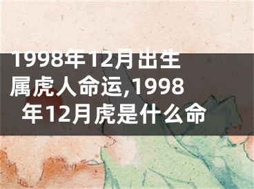 1998年12月出生属虎人命运,1998年12月虎是什么命