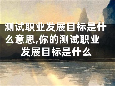 测试职业发展目标是什么意思,你的测试职业发展目标是什么