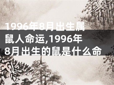 1996年8月出生属鼠人命运,1996年8月出生的鼠是什么命