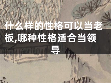 什么样的性格可以当老板,哪种性格适合当领导