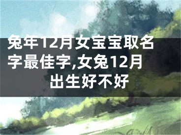 兔年12月女宝宝取名字最佳字,女兔12月出生好不好