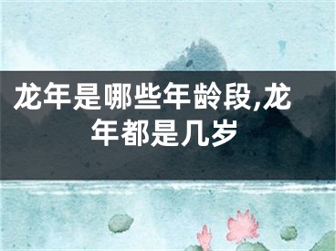 龙年是哪些年龄段,龙年都是几岁